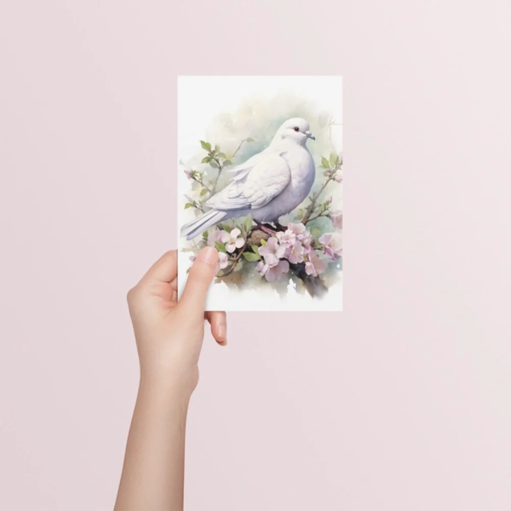 Watercolor Mourning Dove Bird Portrait Wall Art Illustration Print Unframed - Picture 5 of 5